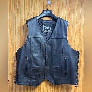 Barneys New York Black Leather Vest
